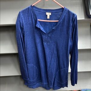 LOGO by Lori Goldstein Deep Blue Long Sleeve Shirt